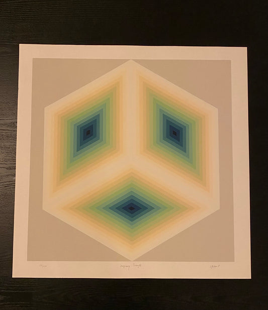 Jurgen Peters Op Art Serigraph Imaginary Triangle 1981