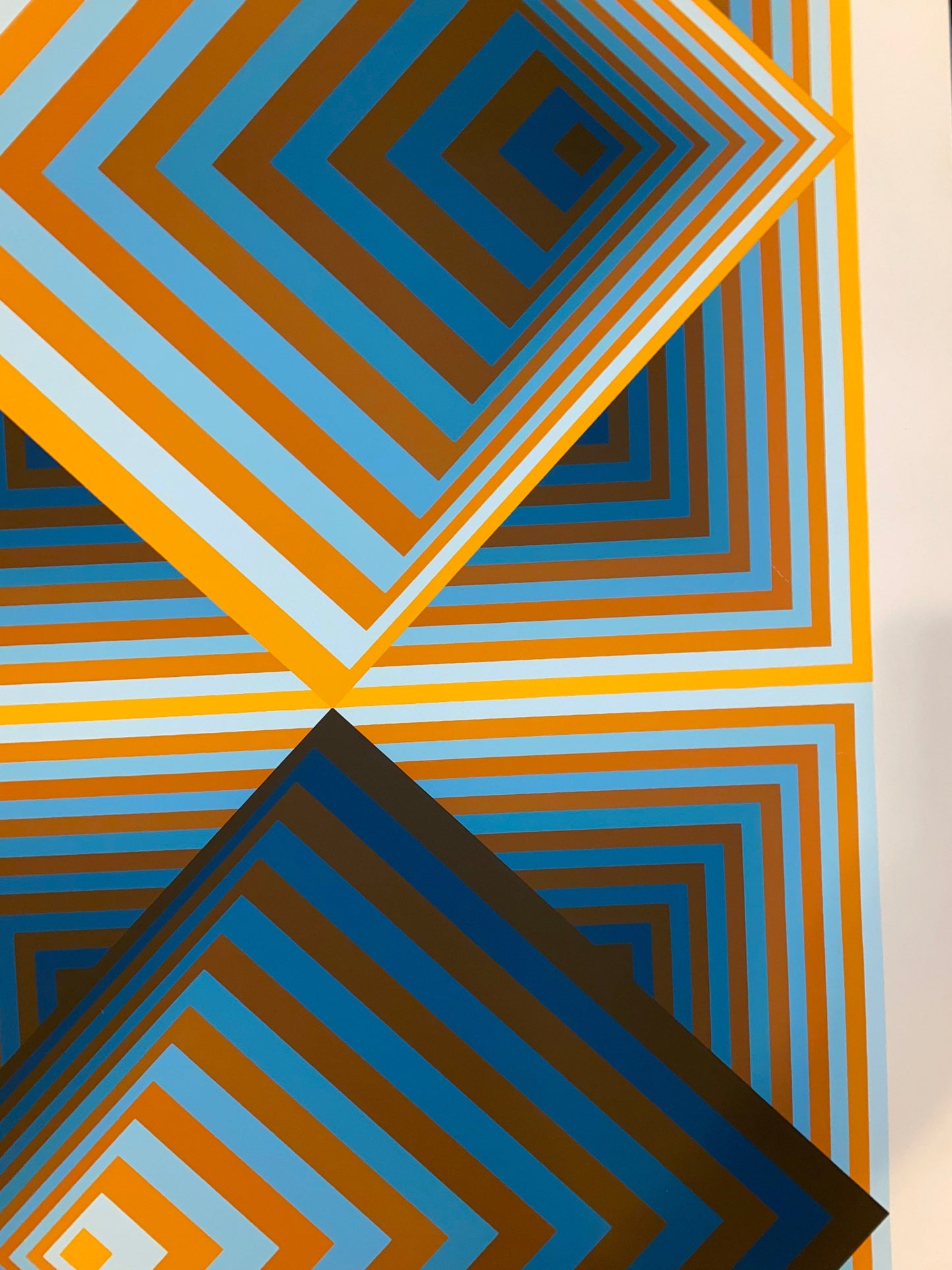 Jurgen Peters Op Art Serigraph Pyramidal Contrast 1981