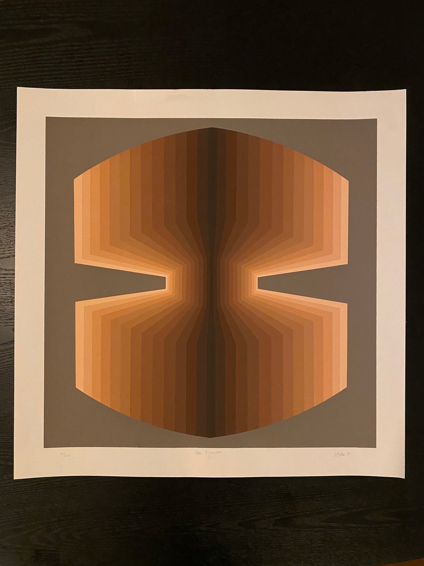 RESERVED FOR J - Jurgen Peters Fan Figuration Op Art Serigraph, 1980
