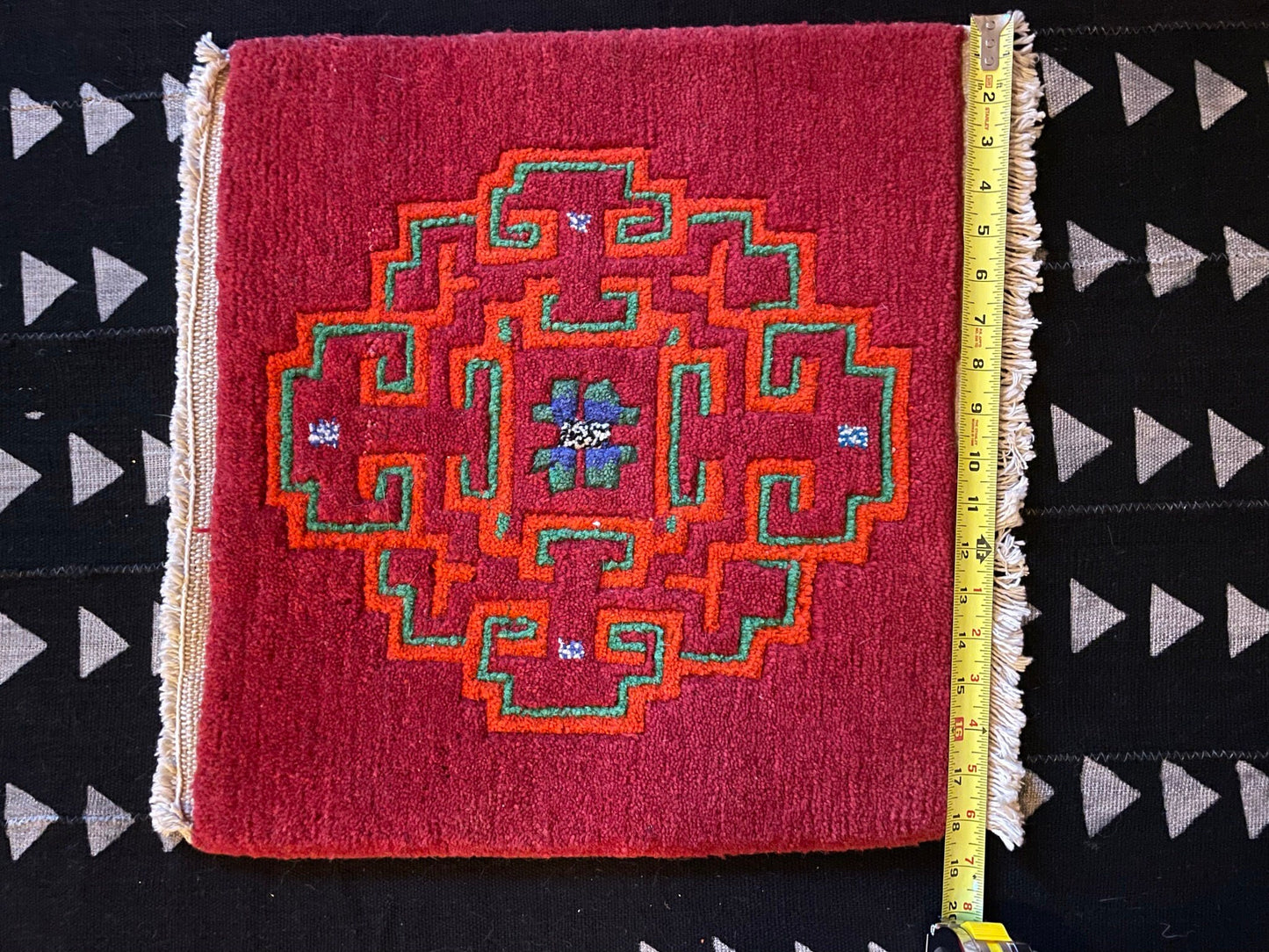 Hand-Knotted Tibetan Wool Mat - Meditation Mat - Accent Rug