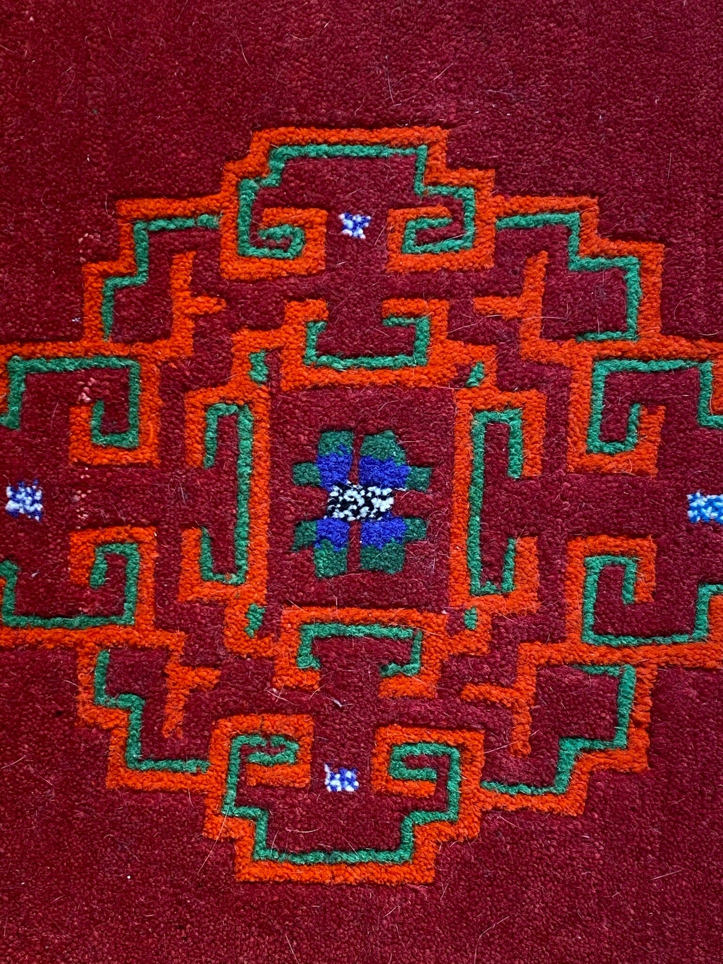 Hand-Knotted Tibetan Wool Mat - Meditation Mat - Accent Rug