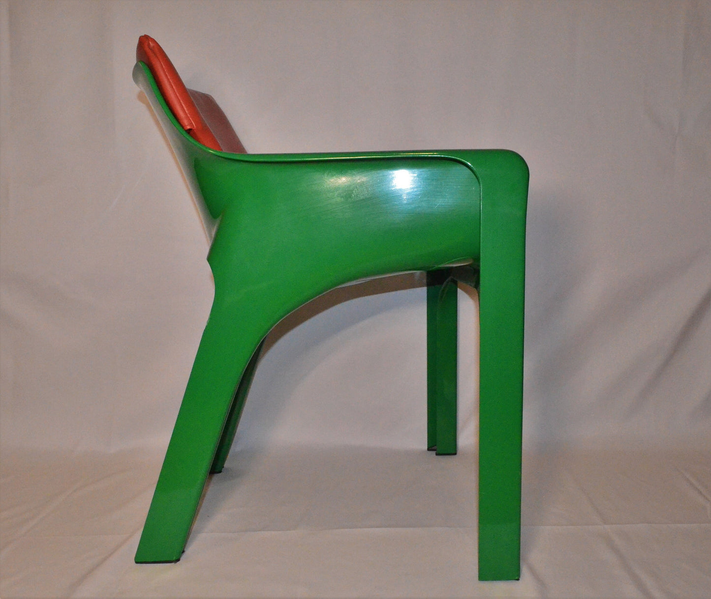 RESERVED - Vico Magistretti for Artemide "Gaudi" Lounge Chair - c.1970 - Green with vinyl leather cushion