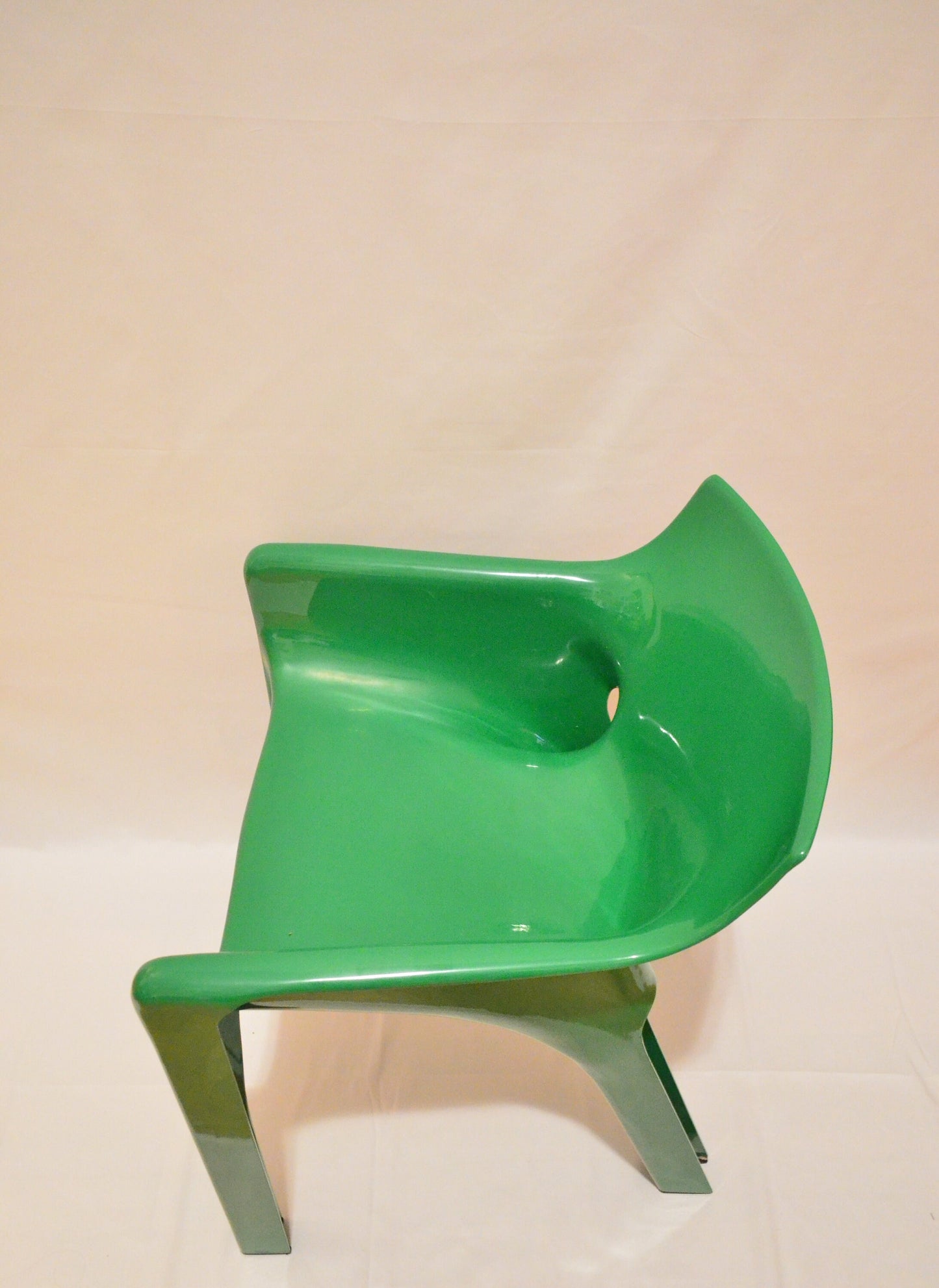 RESERVED - Vico Magistretti for Artemide "Gaudi" Lounge Chair - c.1970 - Green with vinyl leather cushion