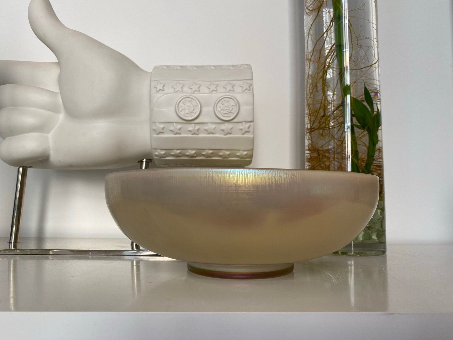 Steuben - Gold Aurene Calcite Art Glass - Iridescent Centerpiece Bowl - 1910s, 1920s