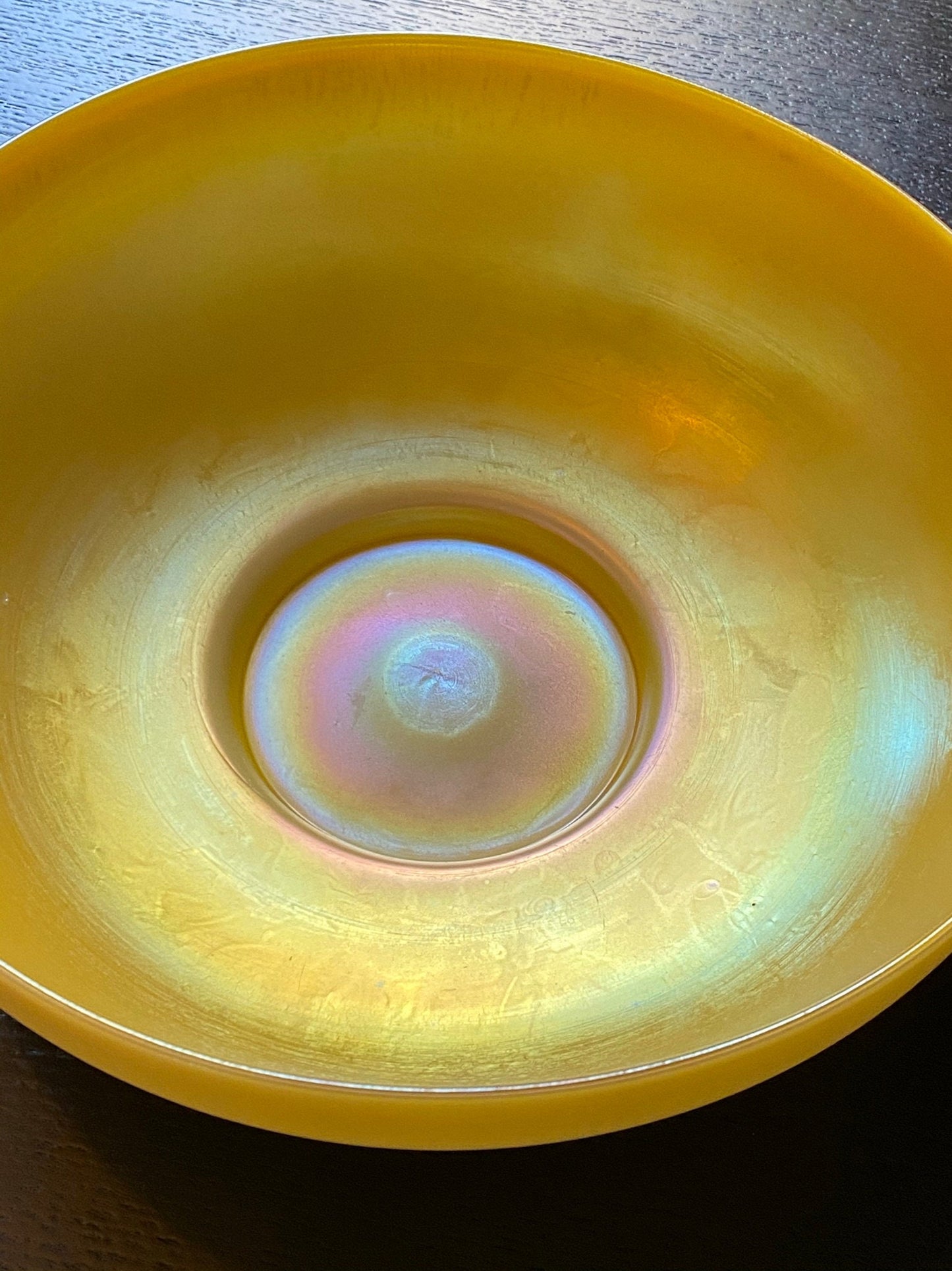 Steuben - Gold Aurene Calcite Art Glass - Iridescent Centerpiece Bowl - 1910s, 1920s