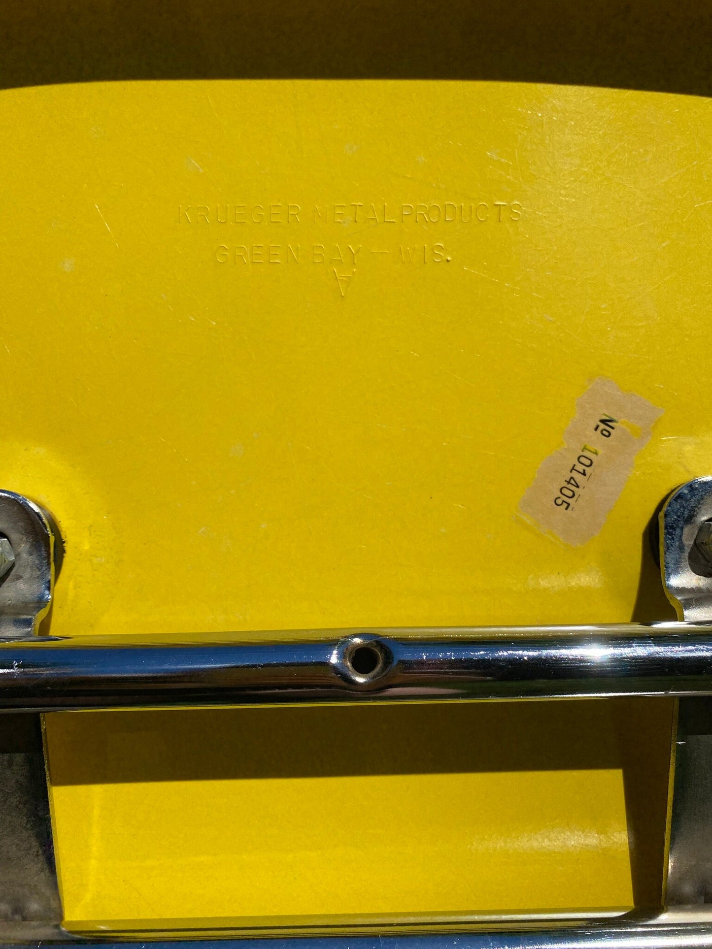 Yellow Shell Chairs - Krueger Metal Products - Molded Fiberglass & Steel - Mid Century Modern - American Made - 1960s