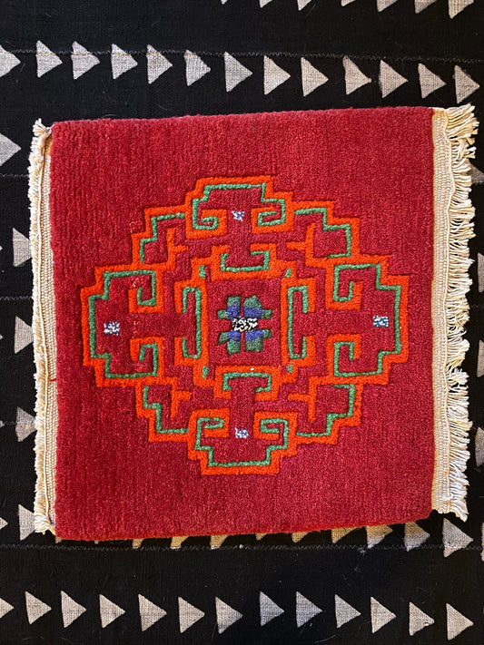 Hand-Knotted Tibetan Wool Mat - Meditation Mat - Accent Rug