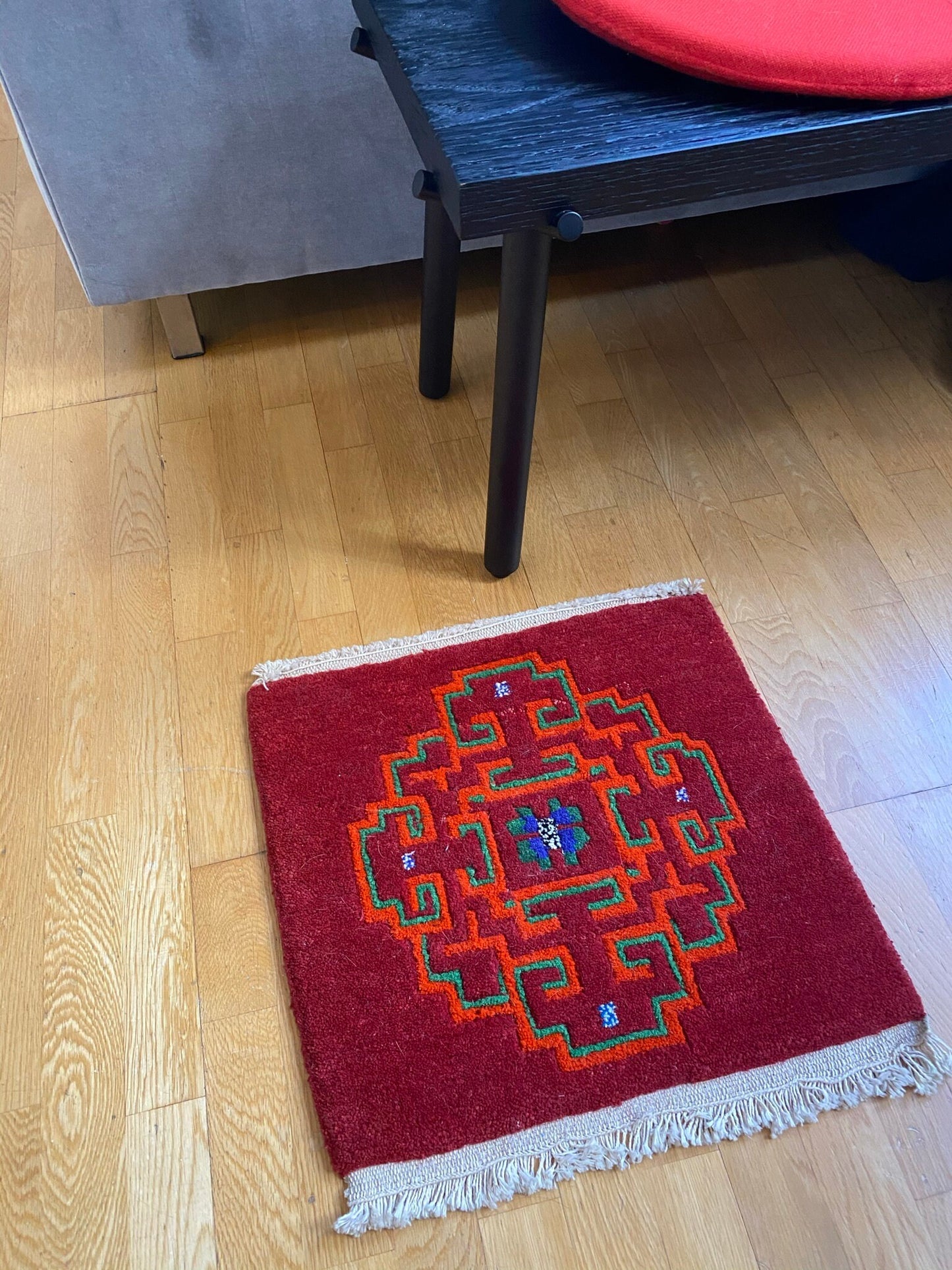 Hand-Knotted Tibetan Wool Mat - Meditation Mat - Accent Rug