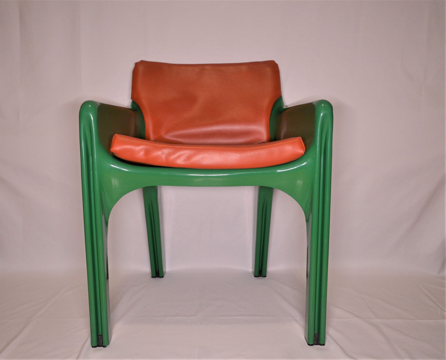 RESERVED - Vico Magistretti for Artemide "Gaudi" Lounge Chair - c.1970 - Green with vinyl leather cushion