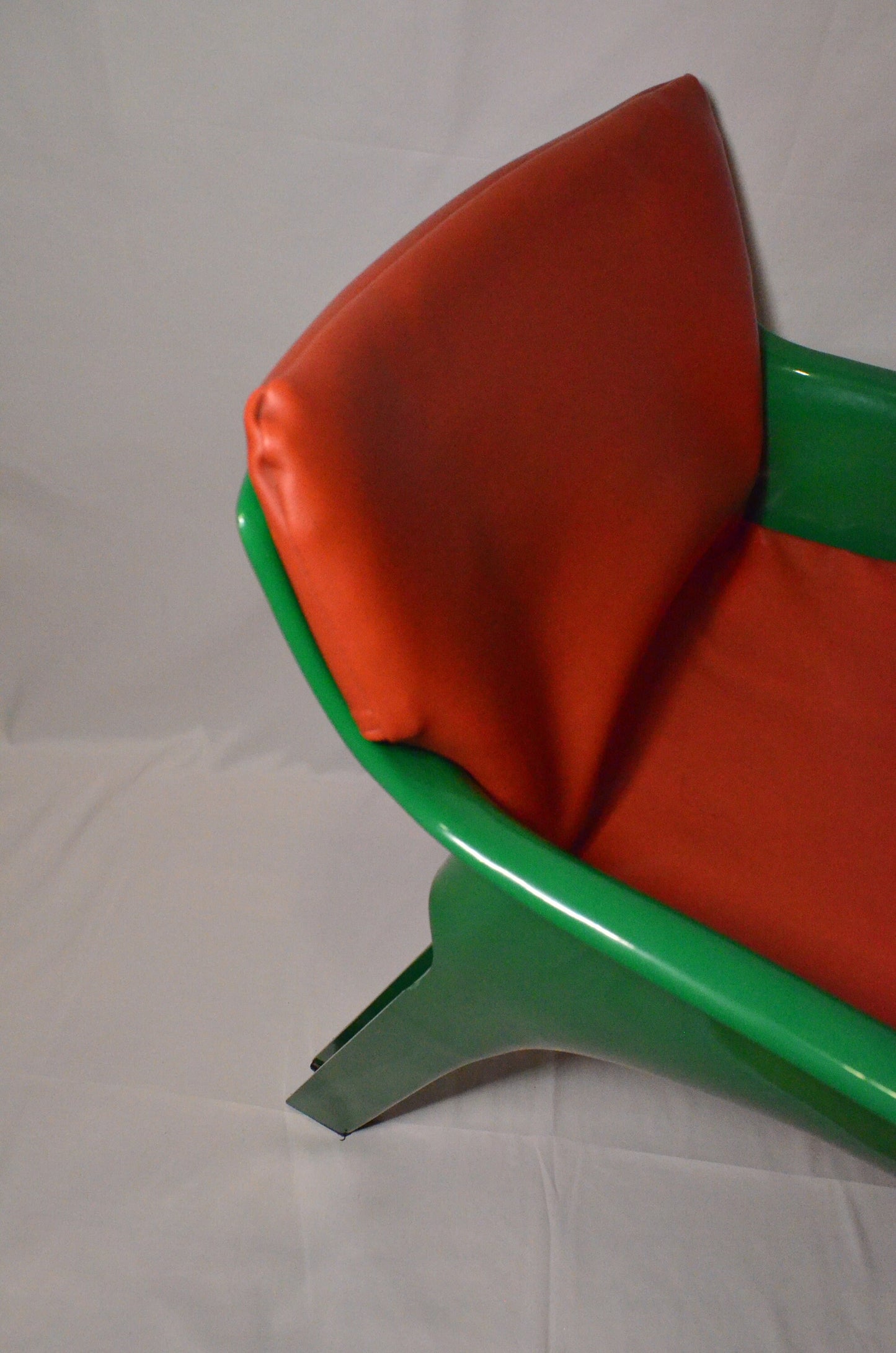 RESERVED - Vico Magistretti for Artemide "Gaudi" Lounge Chair - c.1970 - Green with vinyl leather cushion