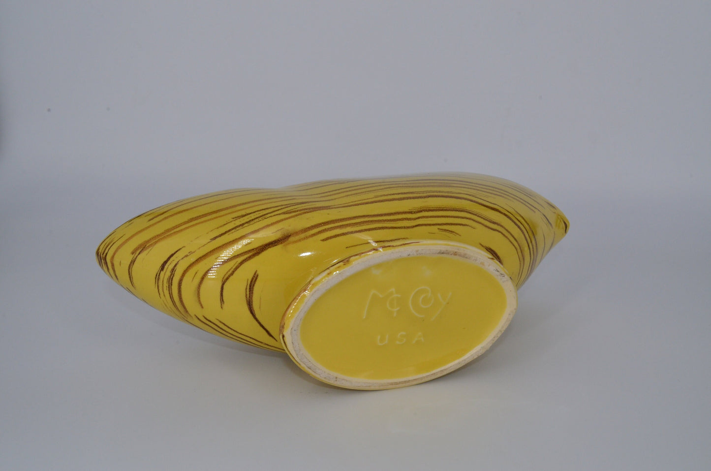 Vintage McCoy Pottery - Planter - Harmony Line - Golden Yellow with Brown Lines - Fall Centerpiece
