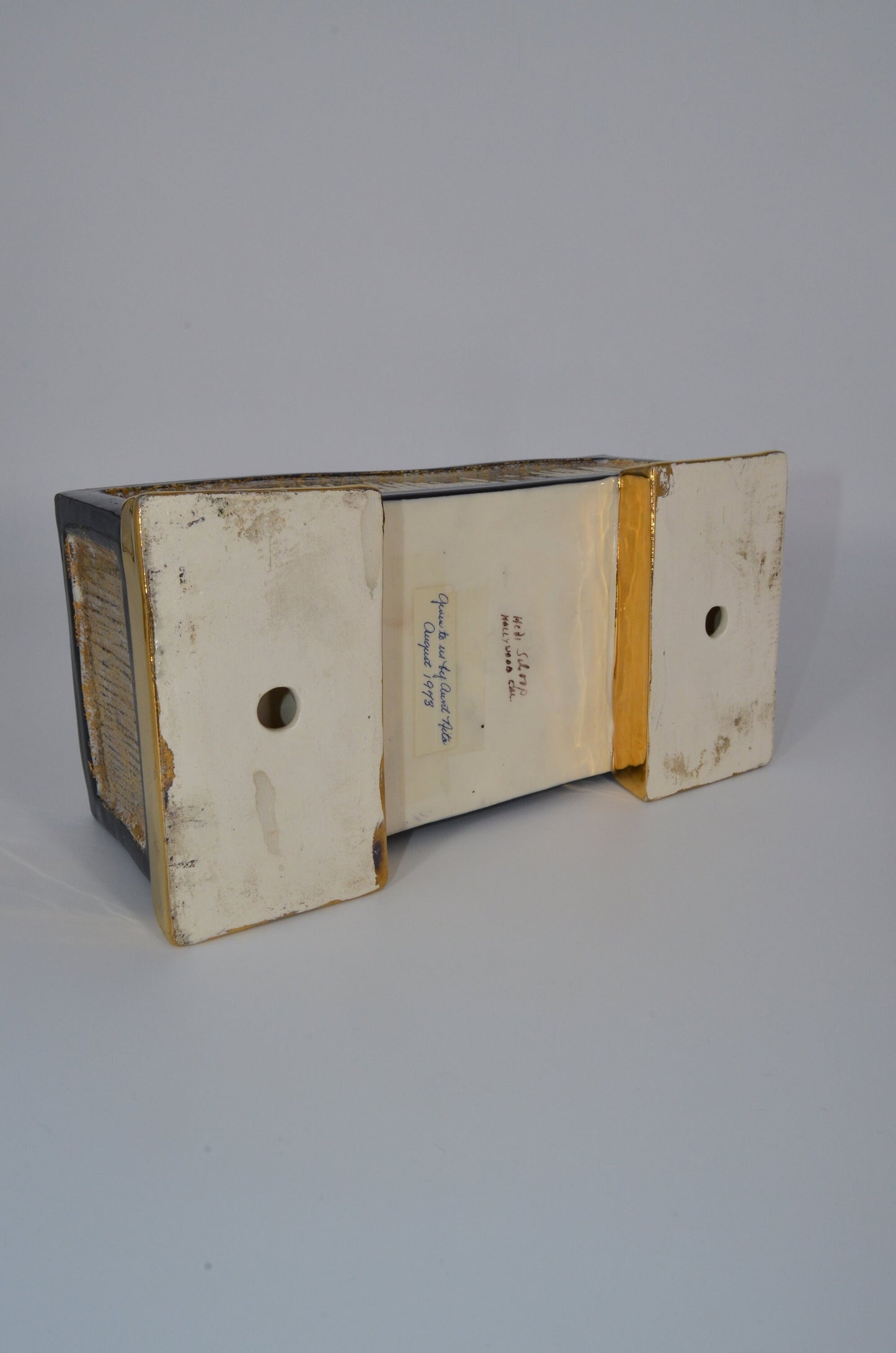 Heidi Schoop Ceramic Lidded Box - Handmade 1940s 1950s - Vanity Box - Small Box - Dragon
