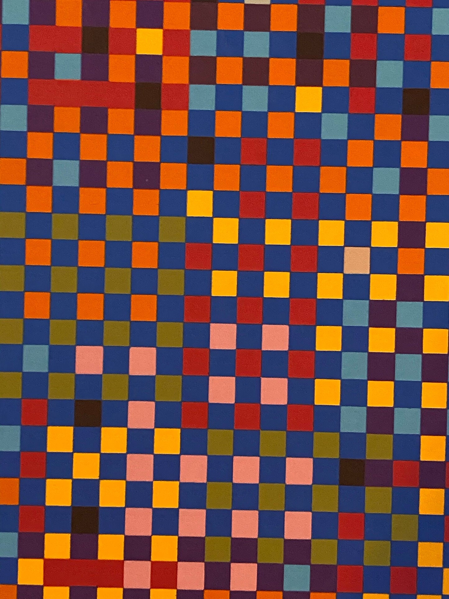 70's Serigraph Print - Tony Bechara "Cuernavaca" - Abstract Geometric Silkscreen - 1979 Op Art