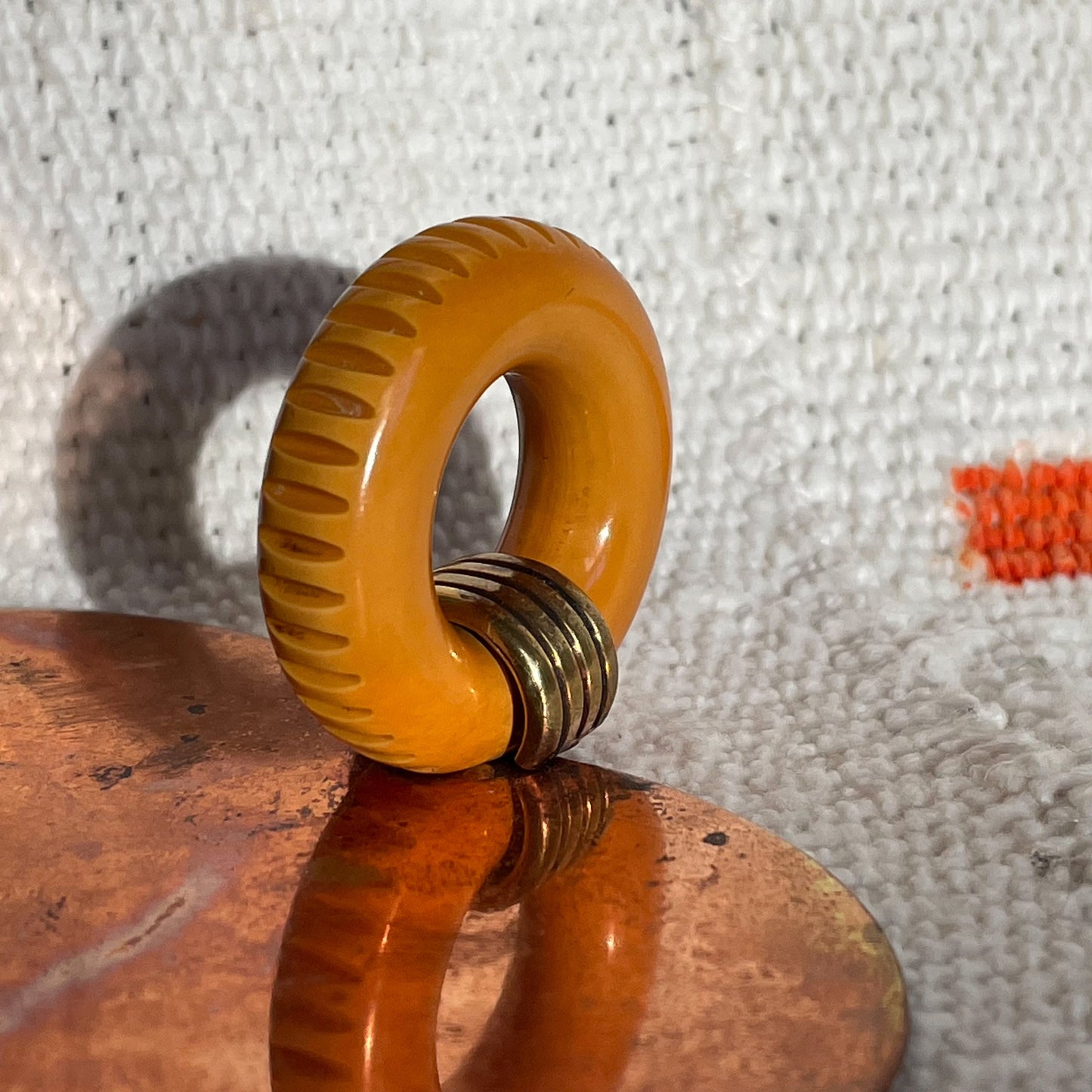 Chase Brass & Copper Co - Heart Shaped Tray - Bakelite Handle