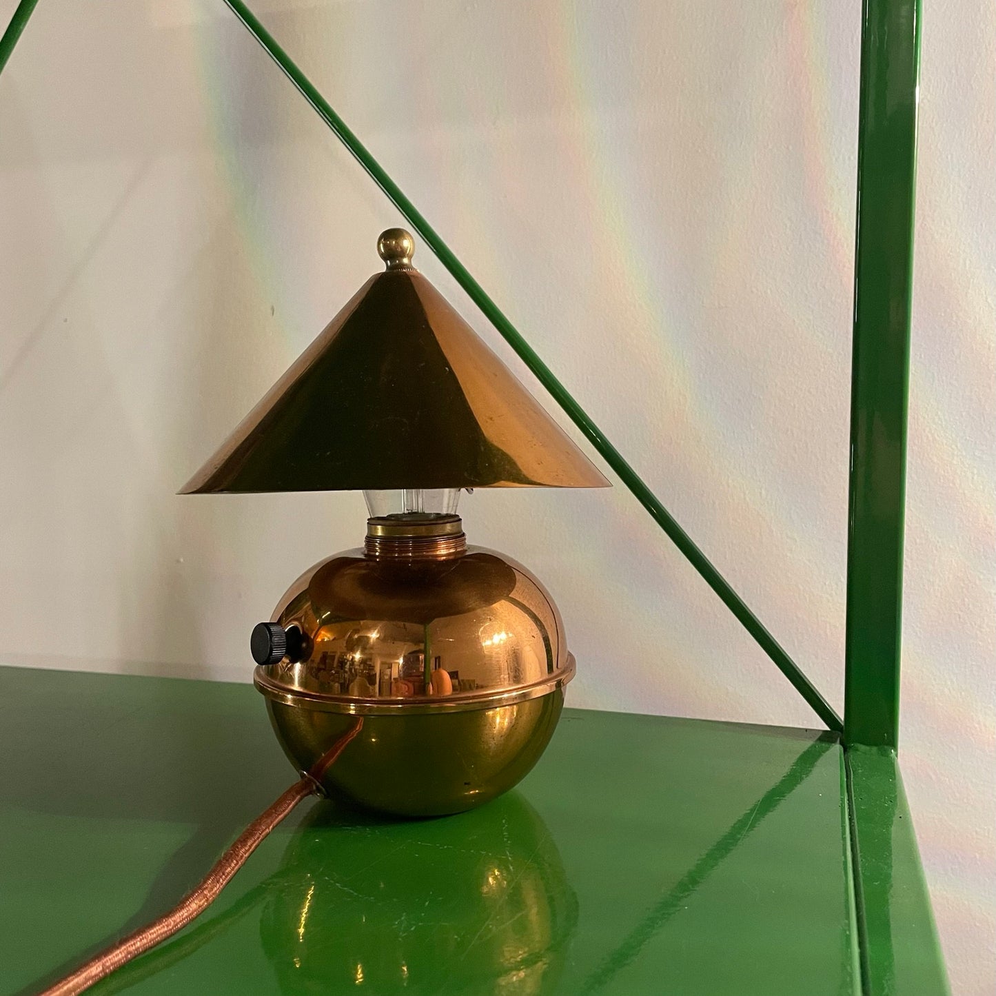 Glow Table Lamp - Chase Brass & Copper Co - Rare Vintage Lighting - Collector Piece