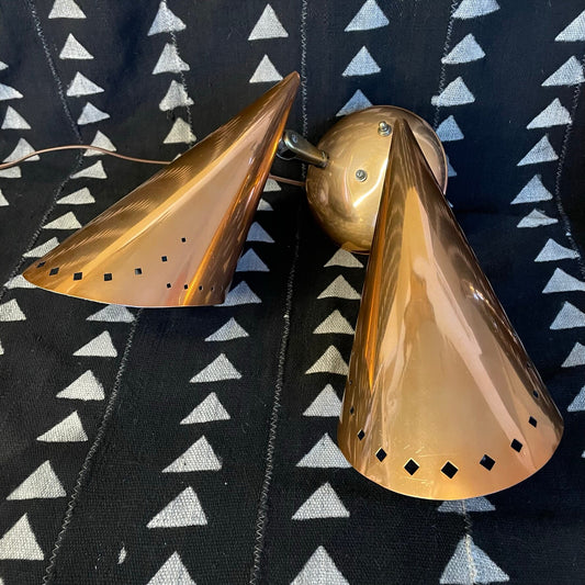 Pierced Aluminum Wall Mounted Lamp - Moe Lighting - 2 Adjustable Heads - Midcentury