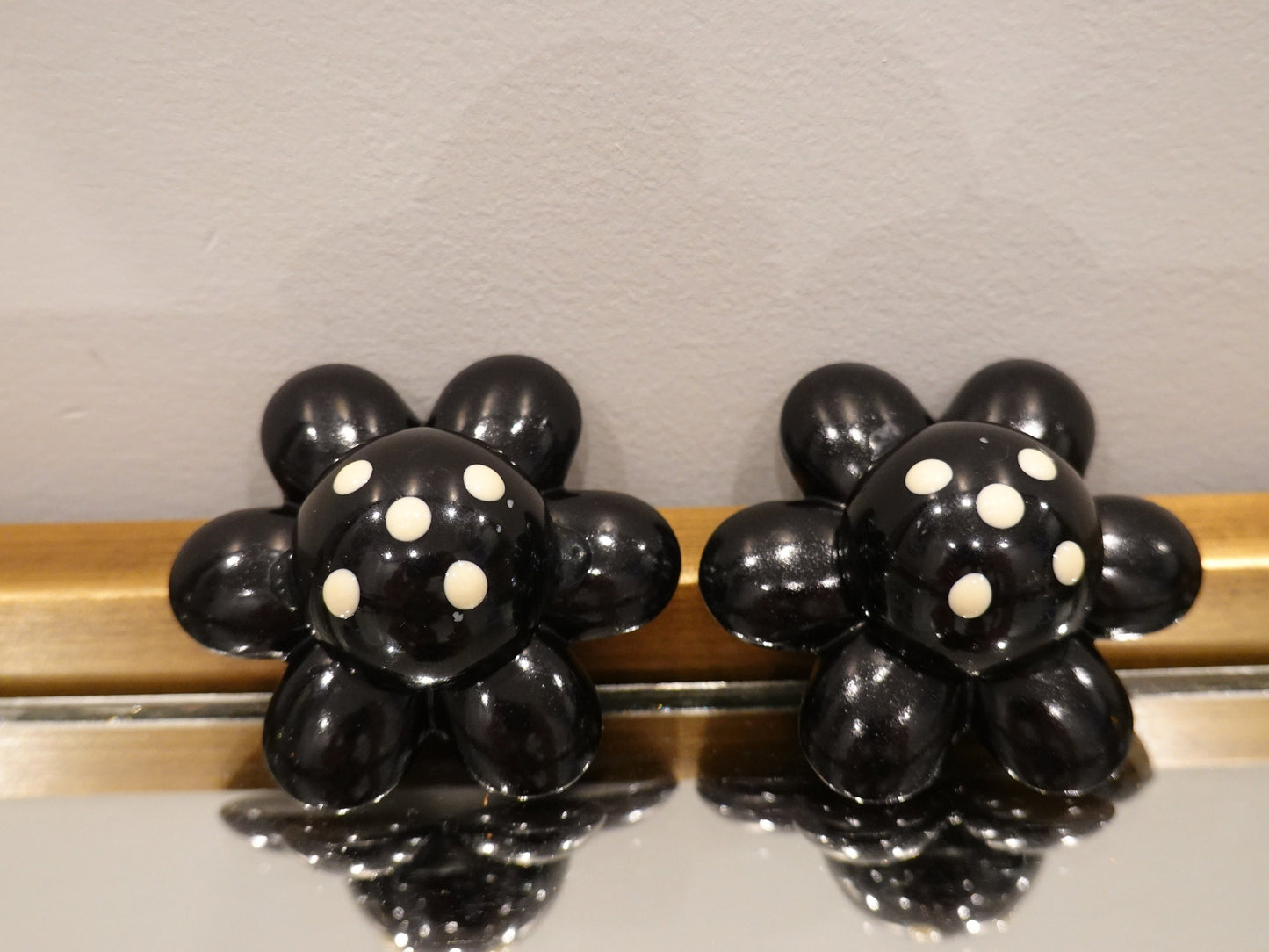 60's Chunky Flower Mod Earrings - Vintage Costume Jewelry