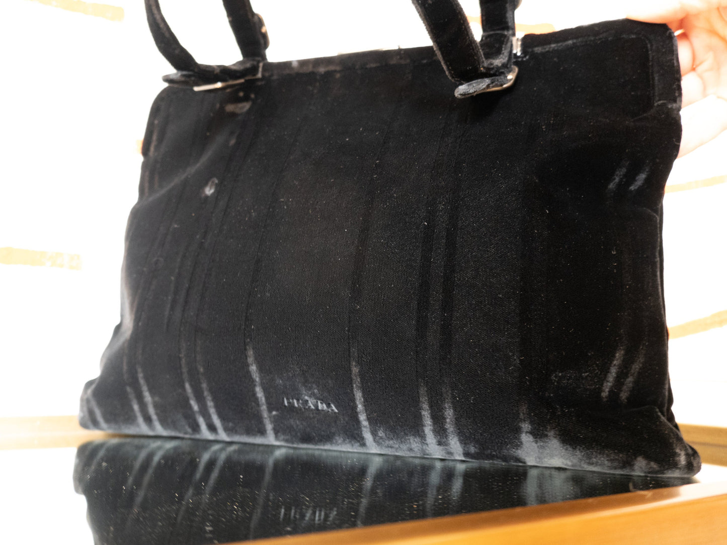 Black Velvet Prada Purse