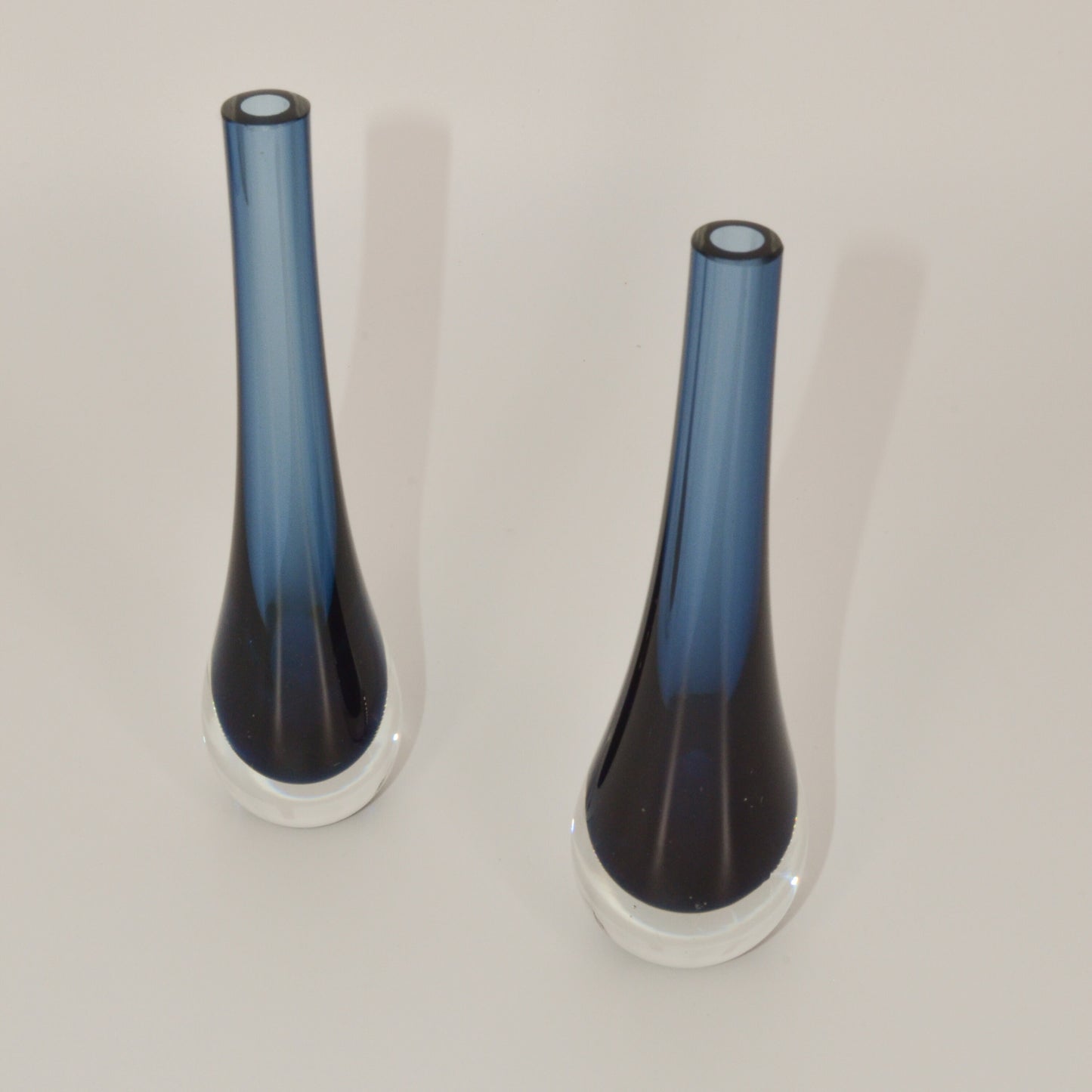 Vintage Teardrop Bud Vase Set - Heavy Crystal Glass