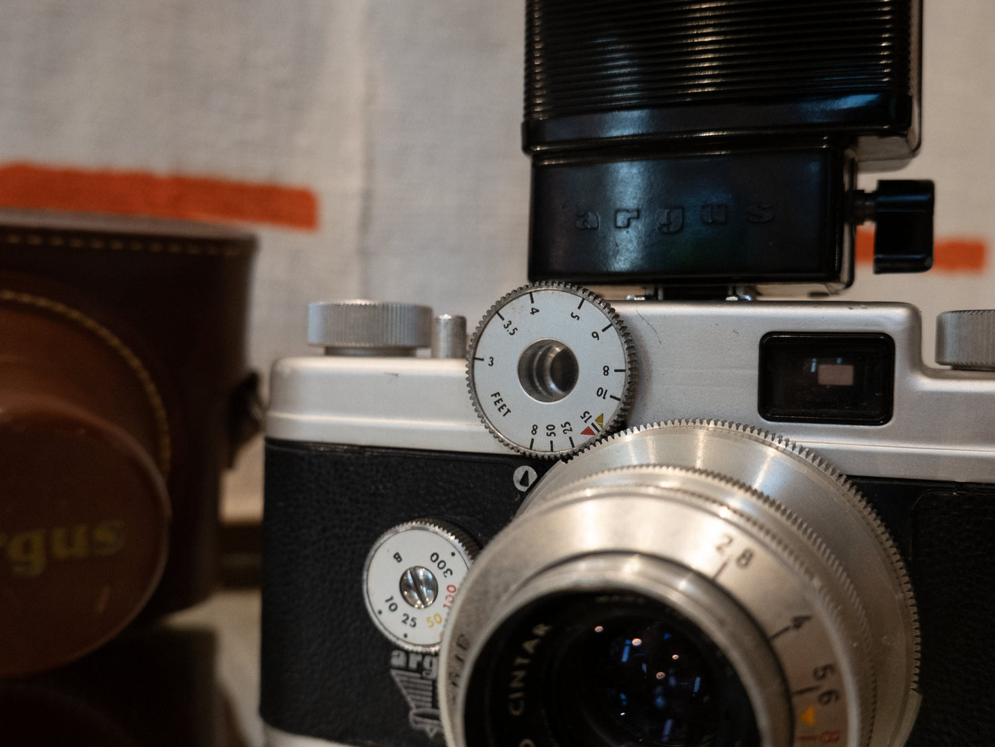 Argus C-Four Rangefinder Camera - Argus C-4 - 35mm Film Camera Vintage - With Flash & Leather Case