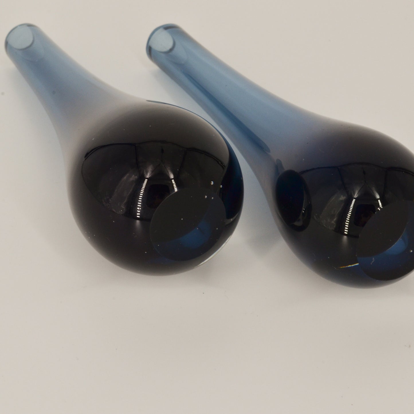 Vintage Teardrop Bud Vase Set - Heavy Crystal Glass