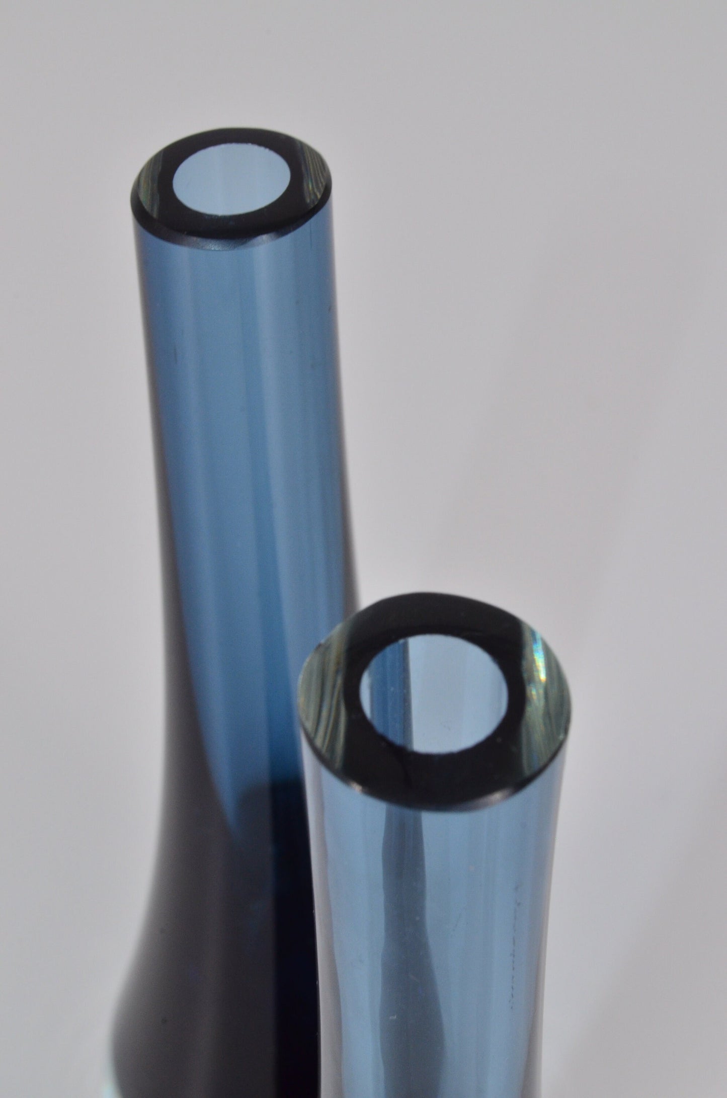 Vintage Teardrop Bud Vase Set - Heavy Crystal Glass