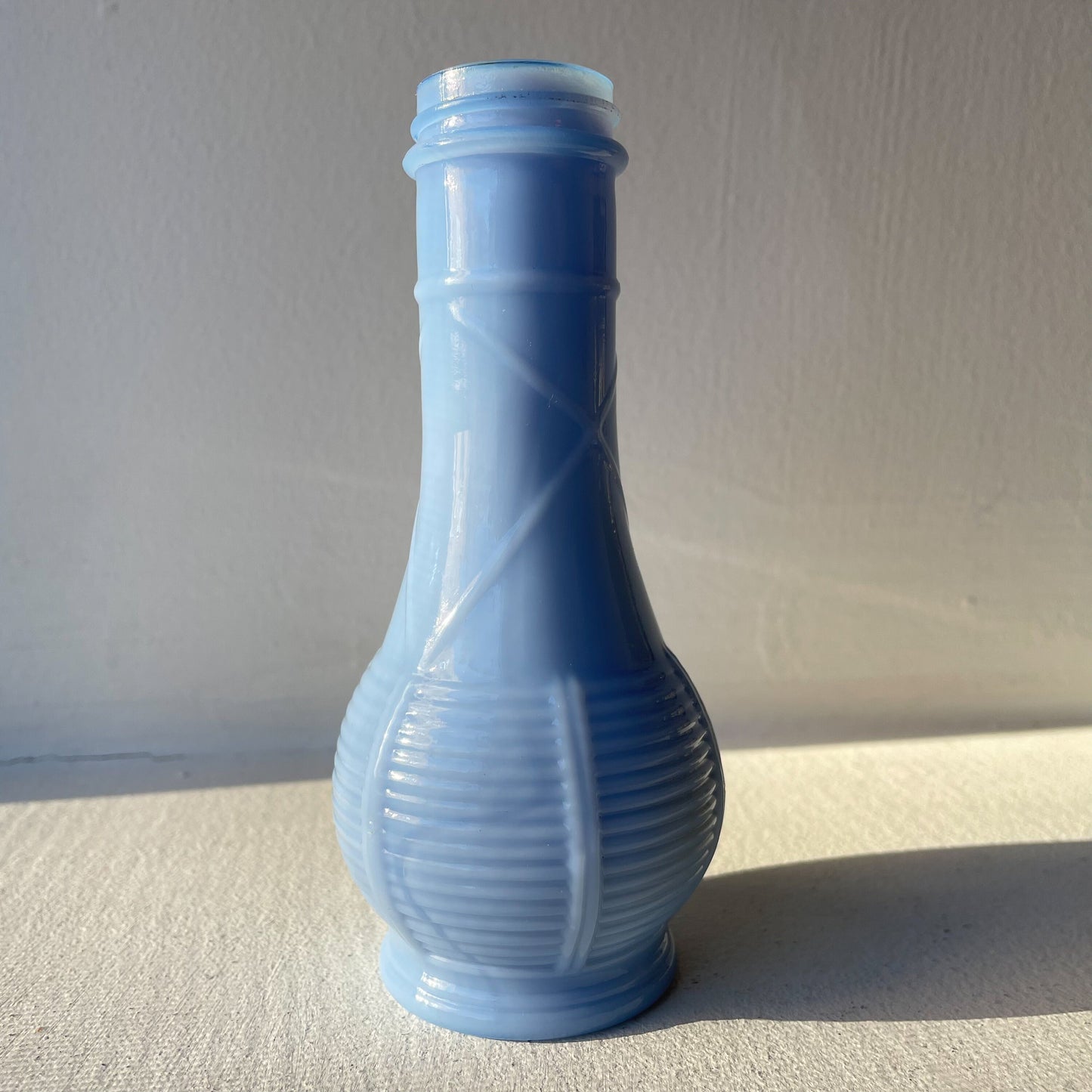 Bud Vase - Delphite Blue - Vintage 1970s - Pressed Glass Shaker