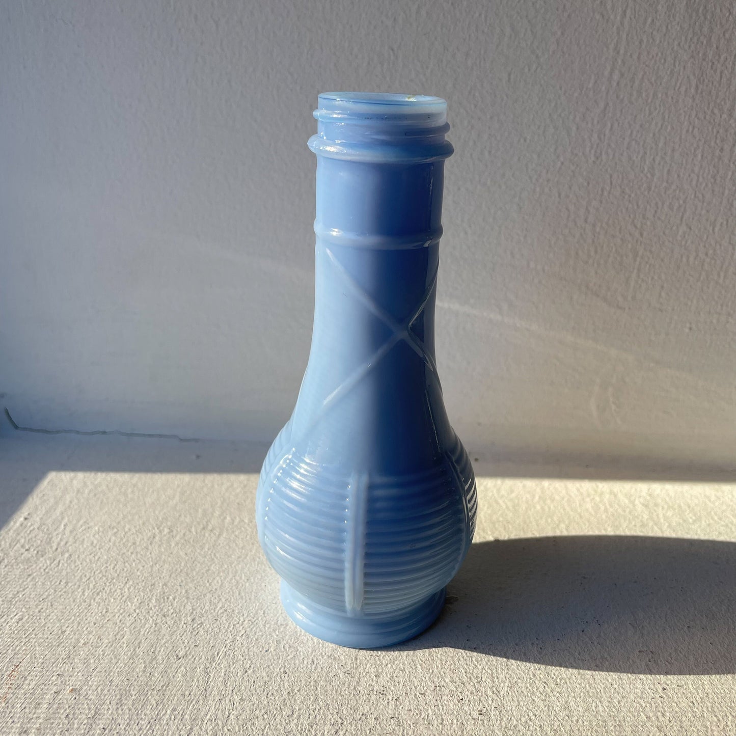 Bud Vase - Delphite Blue - Vintage 1970s - Pressed Glass Shaker