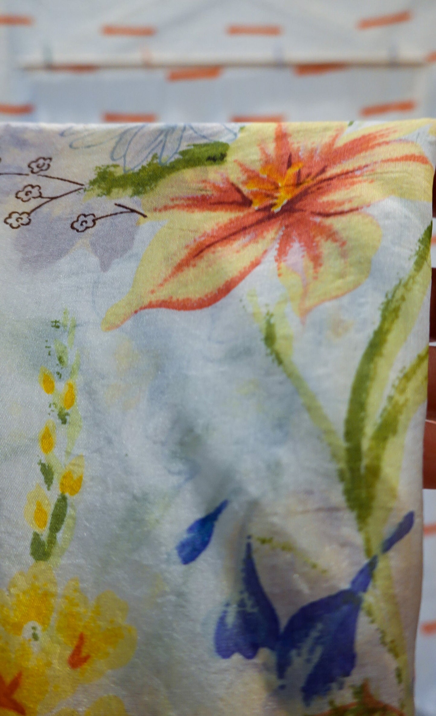 Delicate Floral Silk Scarf - 1940s Vintage Silk