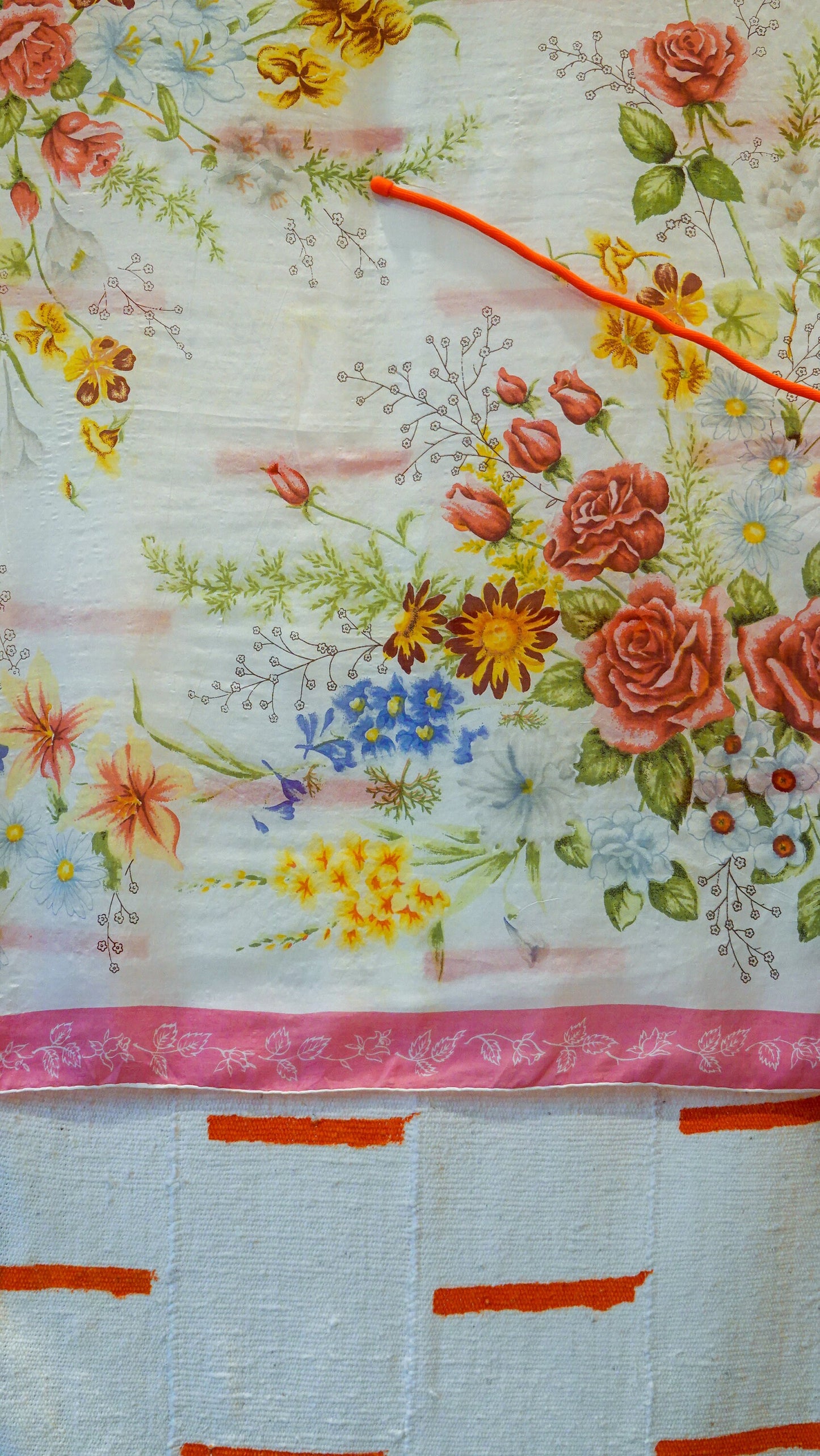 Delicate Floral Silk Scarf - 1940s Vintage Silk