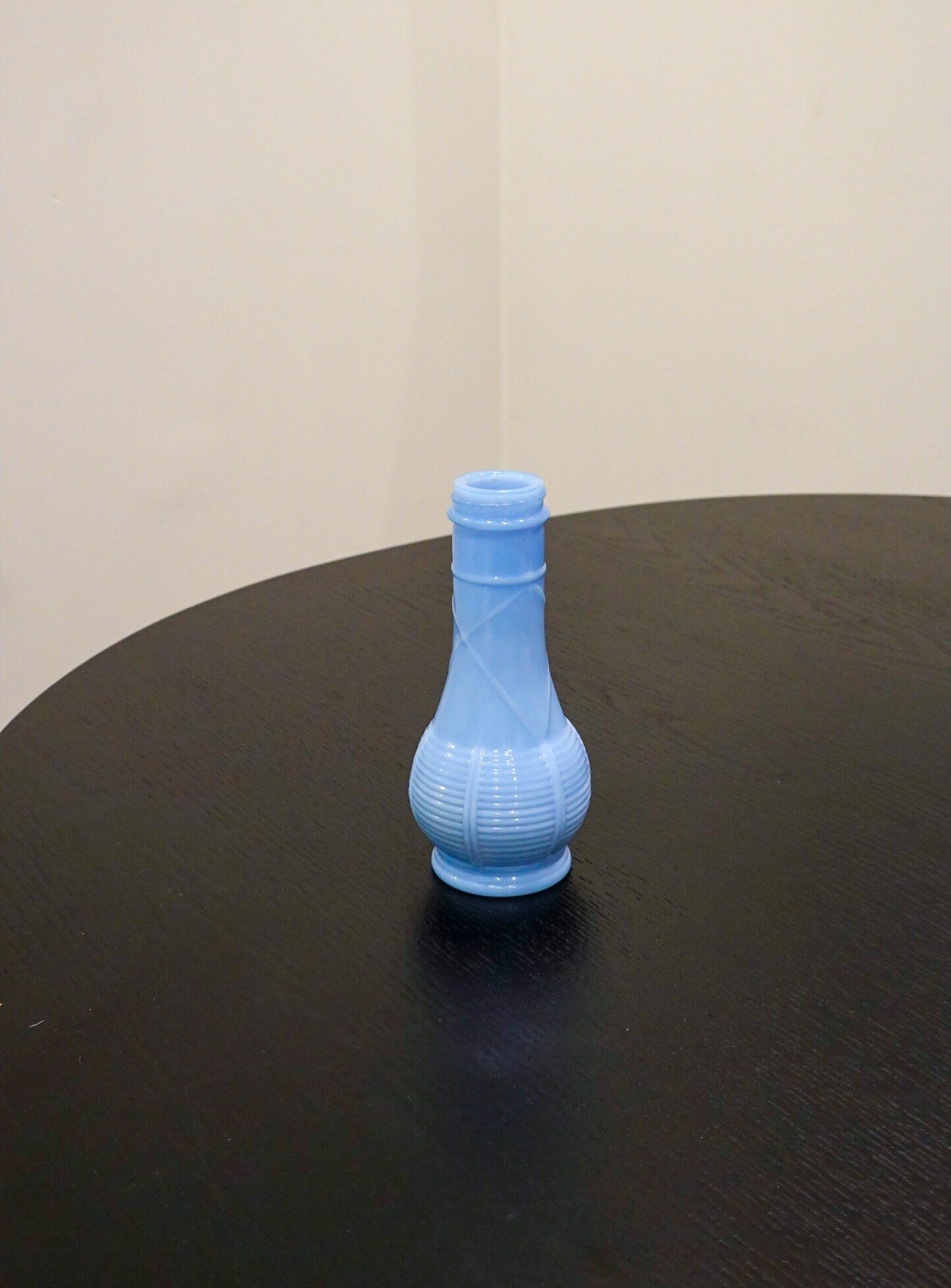 Bud Vase - Delphite Blue - Vintage 1970s - Pressed Glass Shaker