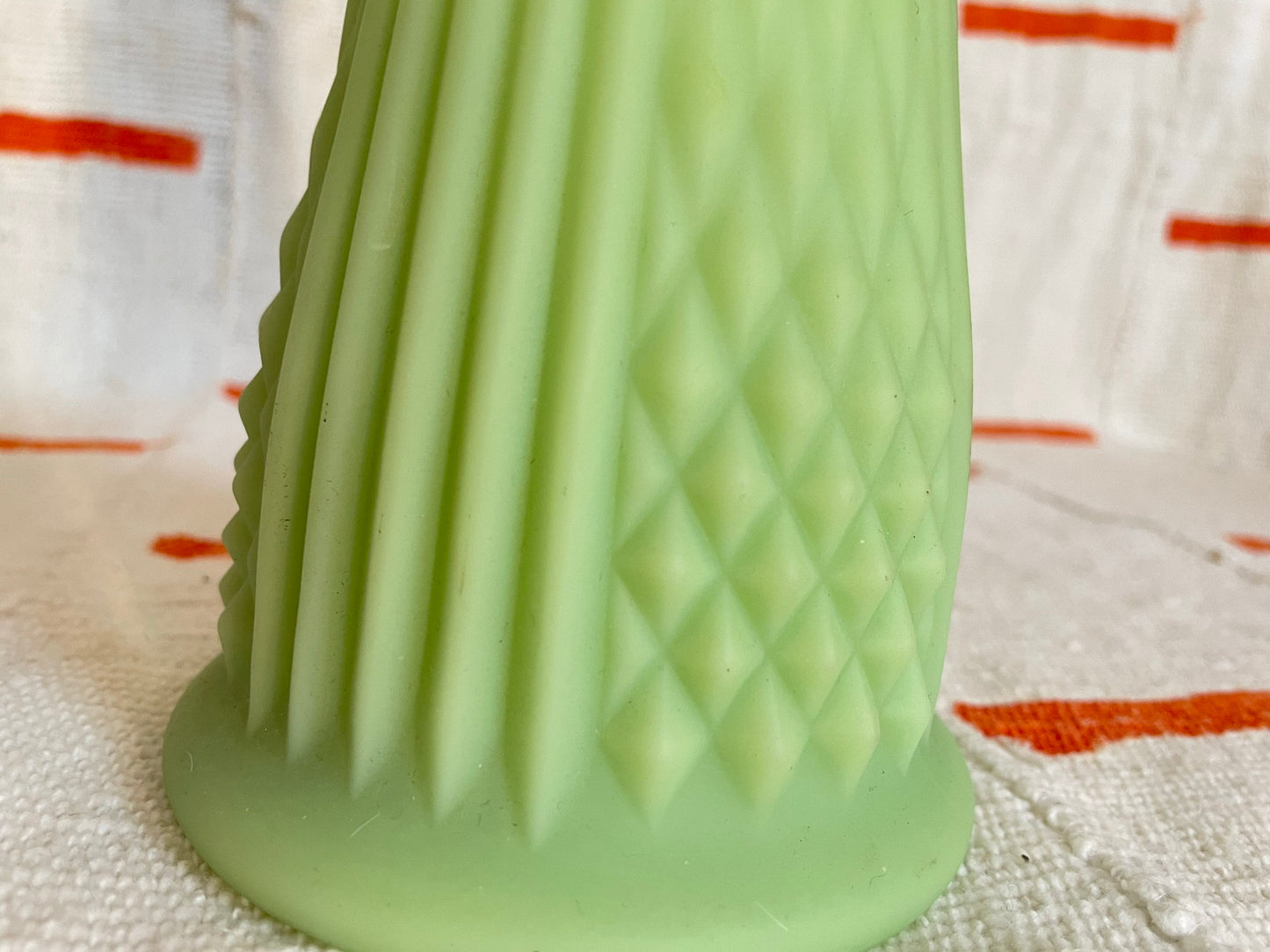 Tall Vase - Fenton Satin Vaseline Glass Vase - Uranium Glass - Glows under Blacklight