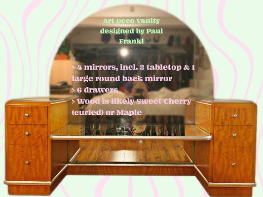 Local Pickup Only - Rare Art Deco Vanity Attr. Paul Frankl - 1930s 1940s