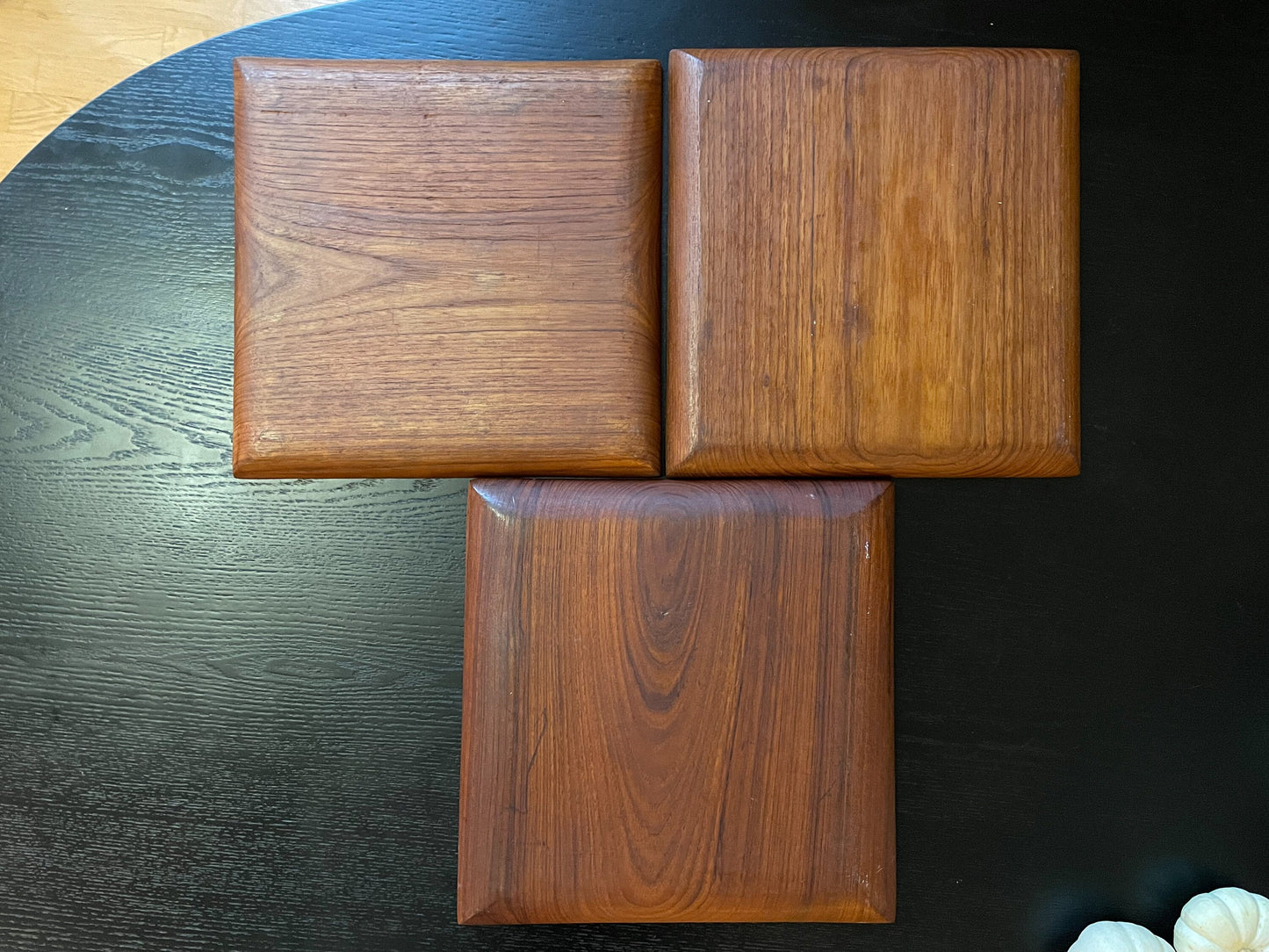 Vintage Teak Wood Trays - 1970s Design