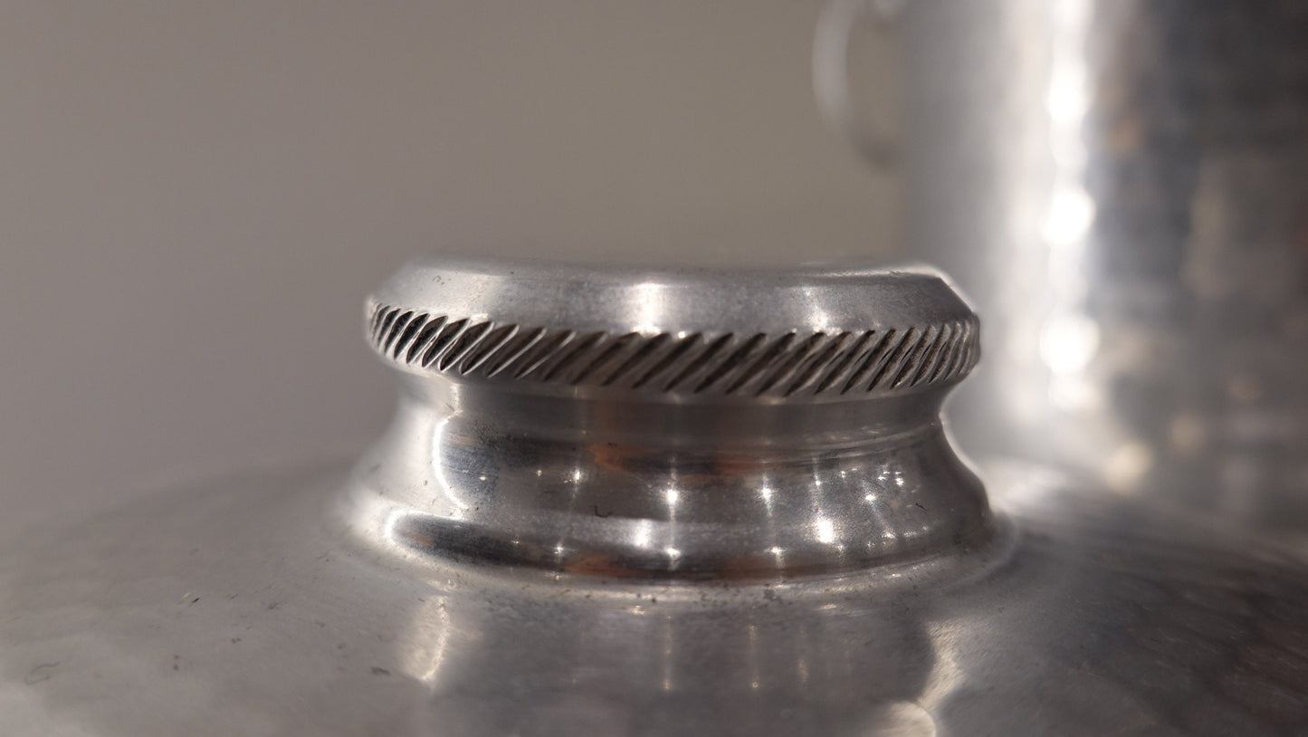 Aluminum Ice Bucket - Made in Italy - Hammered Metal Planter - Vintage Mid-Century Modern