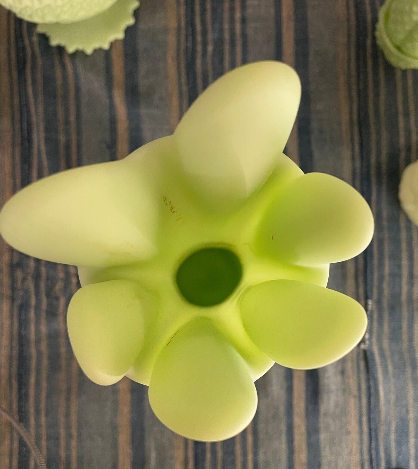 Tall Vase - Fenton Satin Vaseline Glass Vase - Uranium Glass - Glows under Blacklight