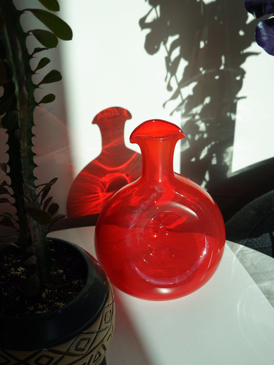 Handblown Glass Bud Vase - 1950s 1960s Vintage Home Decor - Space Age Home