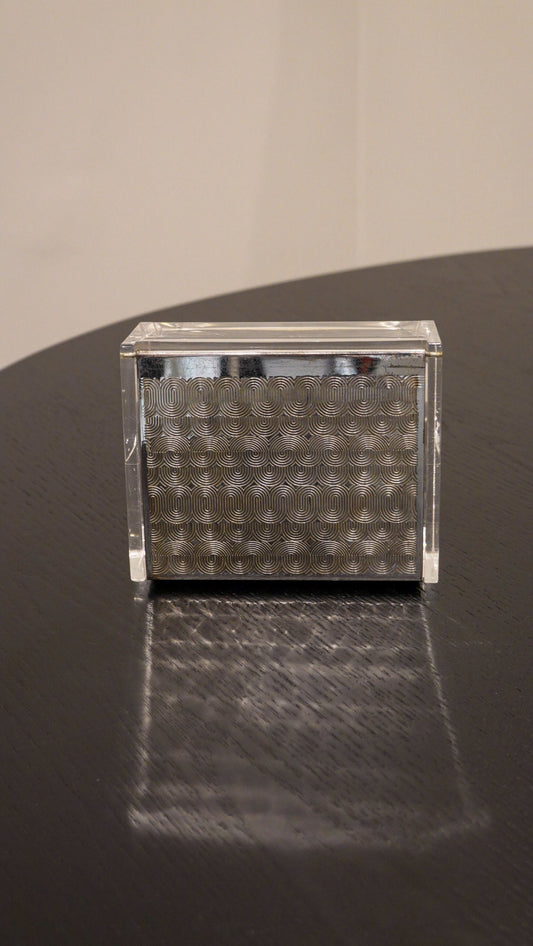 Art Deco Lucite & Silver Plated Box - Intricate Design - Cigarette Holder Trinket Dish - WMF
