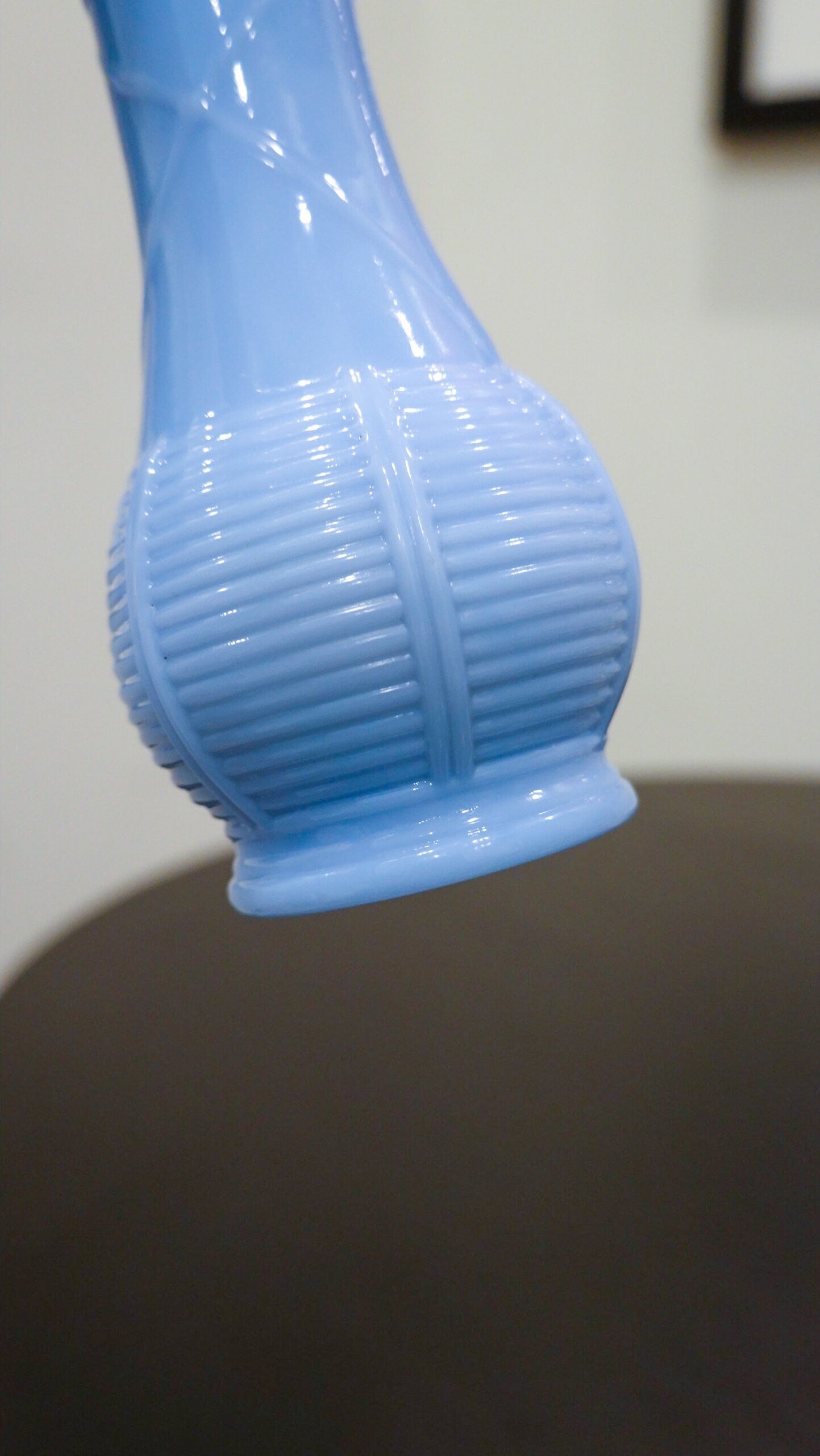 Bud Vase - Delphite Blue - Vintage 1970s - Pressed Glass Shaker
