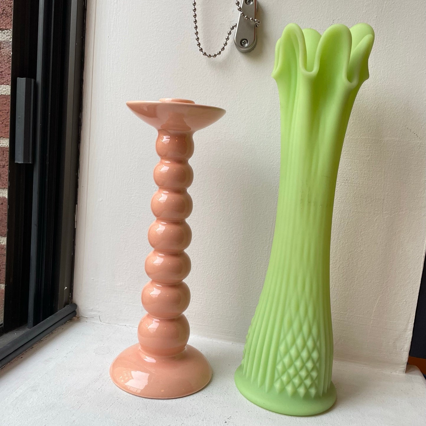 Tall Vase - Fenton Satin Vaseline Glass Vase - Uranium Glass - Glows under Blacklight