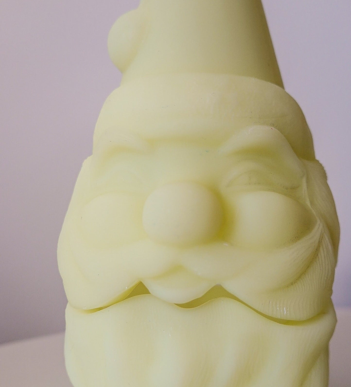 Santa Tea Light Holder - Fenton Fairy Light - Satin Vaseline Glass - Glows in Blacklight - Christmas in July UV Glass