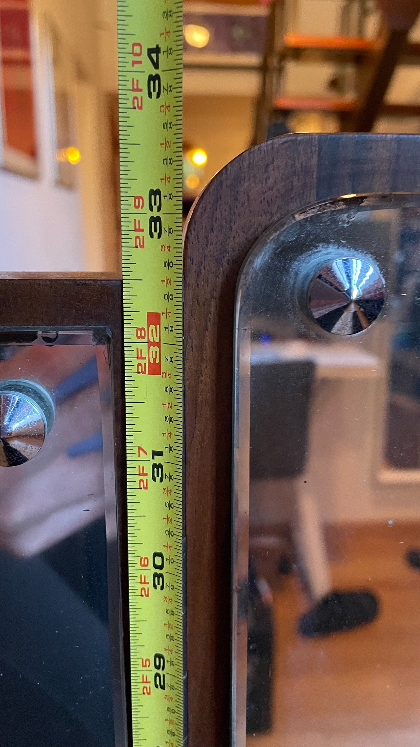 RESERVED Walnut Tabletop Mirrored Vanity - Kidney Shape - Midcentury Modern