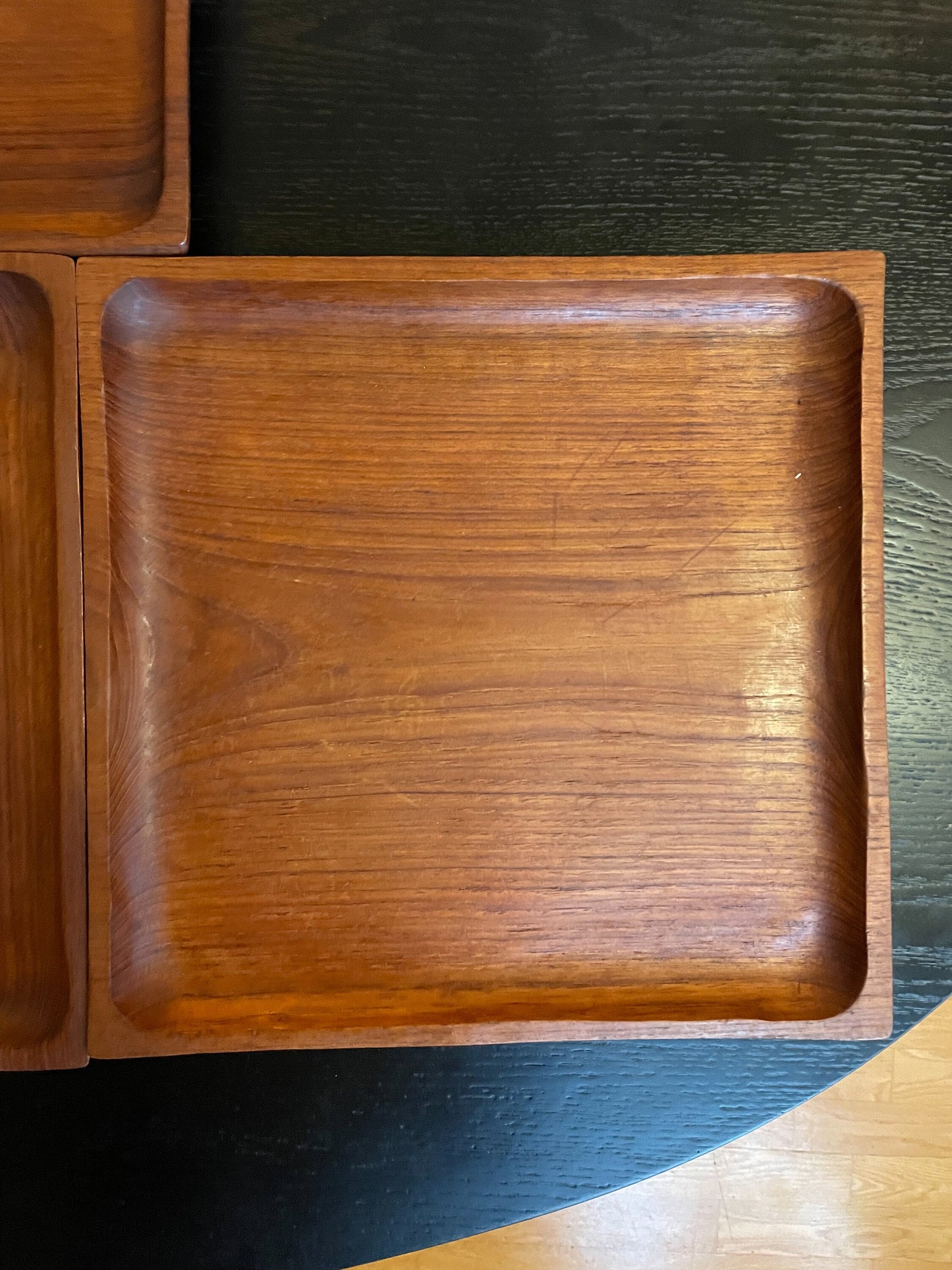 Vintage Teak Wood Trays - 1970s Design