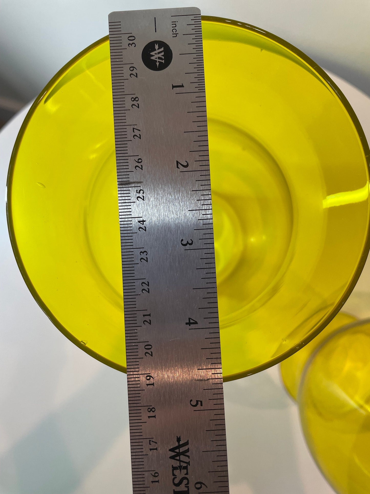 Large Vintage Blown Glass Hurricane - Lime Green Glass - Vintage Tabletop Hurricane