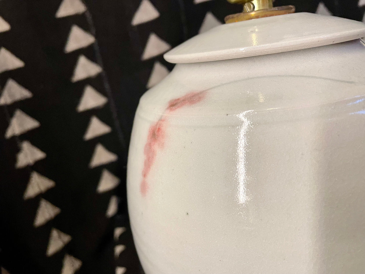 80's Cherry Blossom Lamps - Ceramic - Vintage Ginger Jar Lamp Hand Painted - Artisan Made