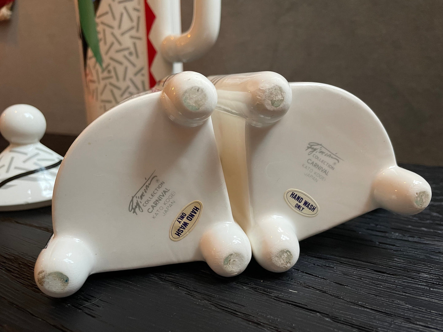 Fujimori for Kato Kogei - Memphis Design Ceramic Tea Set - 1980s Memphis Milano - Vintage Tea Coffee Set - Postmodern Home
