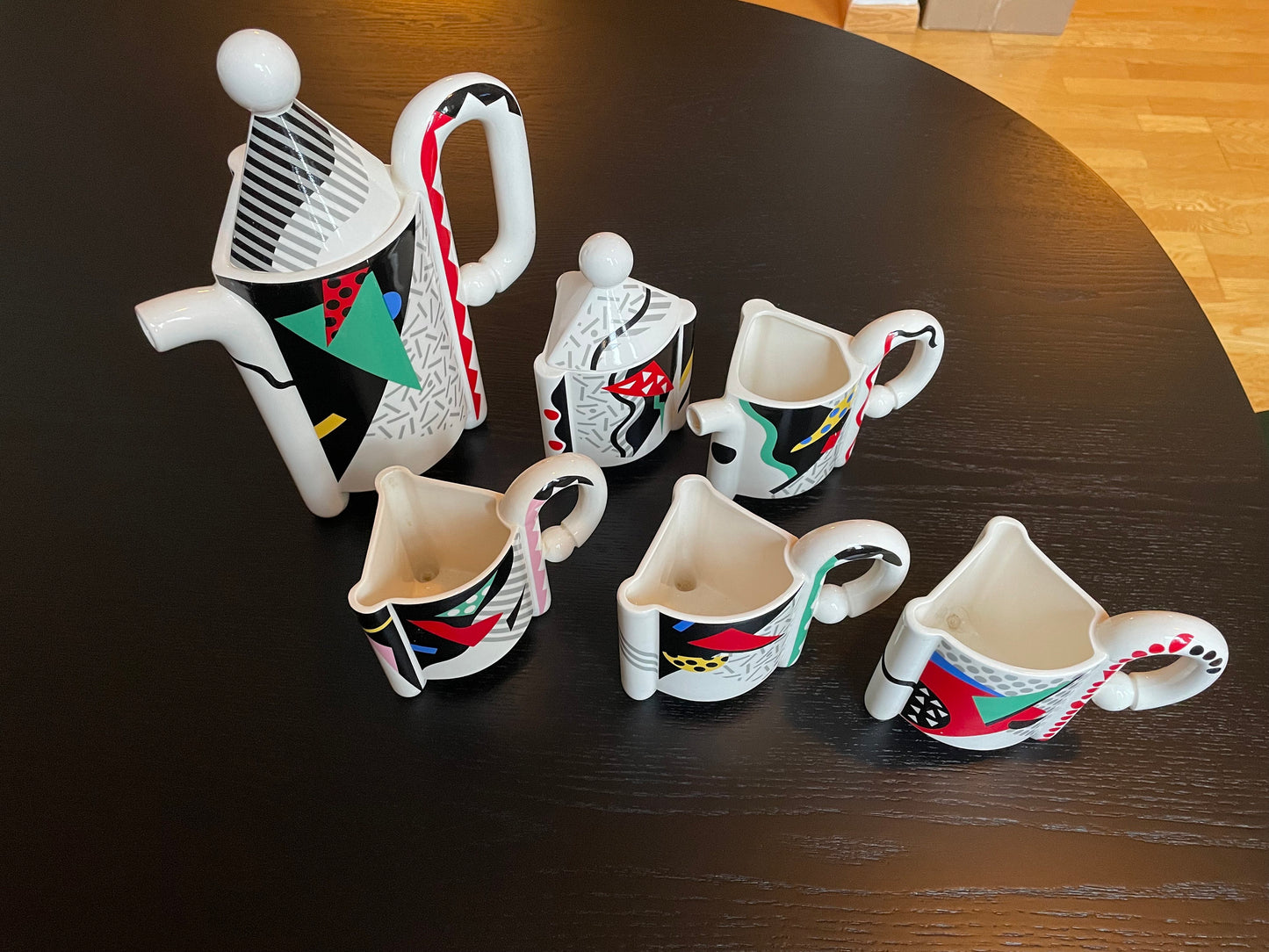 Fujimori for Kato Kogei - Memphis Design Ceramic Tea Set - 1980s Memphis Milano - Vintage Tea Coffee Set - Postmodern Home