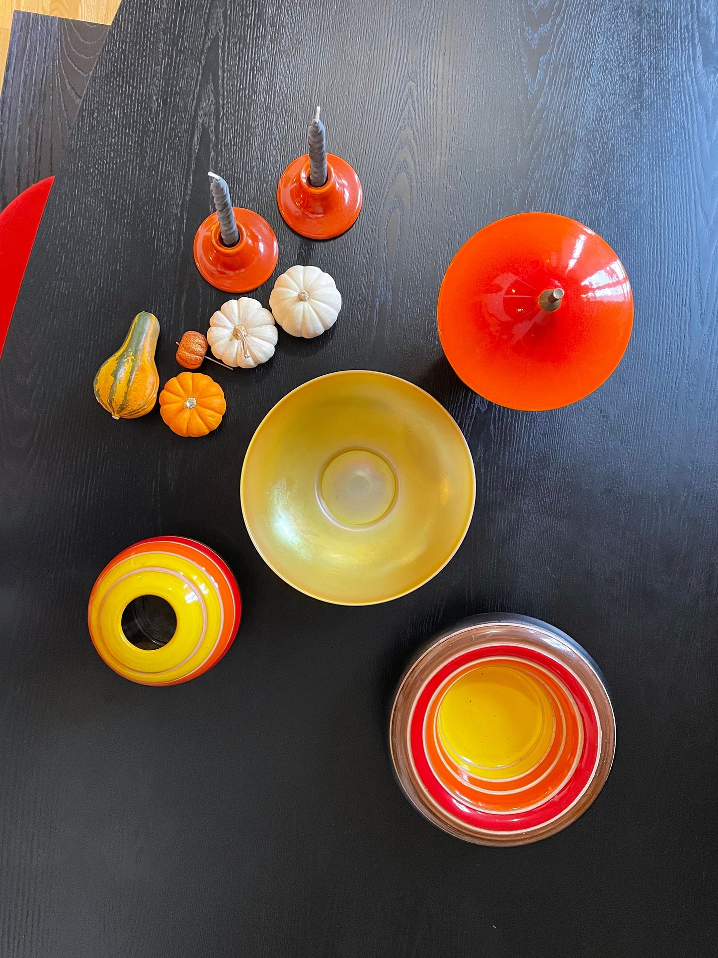 Bitossi Ceramiche Centerpiece Bowl - 1968 - Ceramic Banded Gradient Centerpiece - Italian Ceramic - Mid-Century Ceramic Vase - Aldo Londi