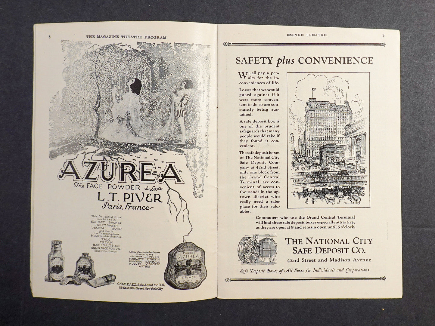 1910s - 1920s NYC Broadway Theater Programs - Empire Theater, New Bijou Theater, Liberty Theater - The Magazine Theater Program