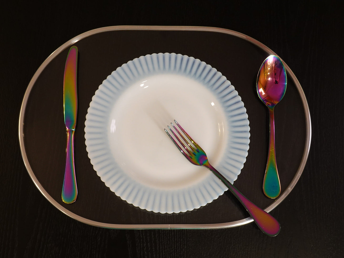 RESERVED Vintage Clear Acrylic Placemats - Lucite Table Wear - 1980s Home